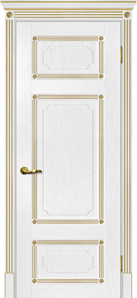 Двери ЭКОШПОН, ПВХ МАРИАМ Флоренция-3 глухое пломбир, патина золото размер 190 х 55 см. артикул F0000066119