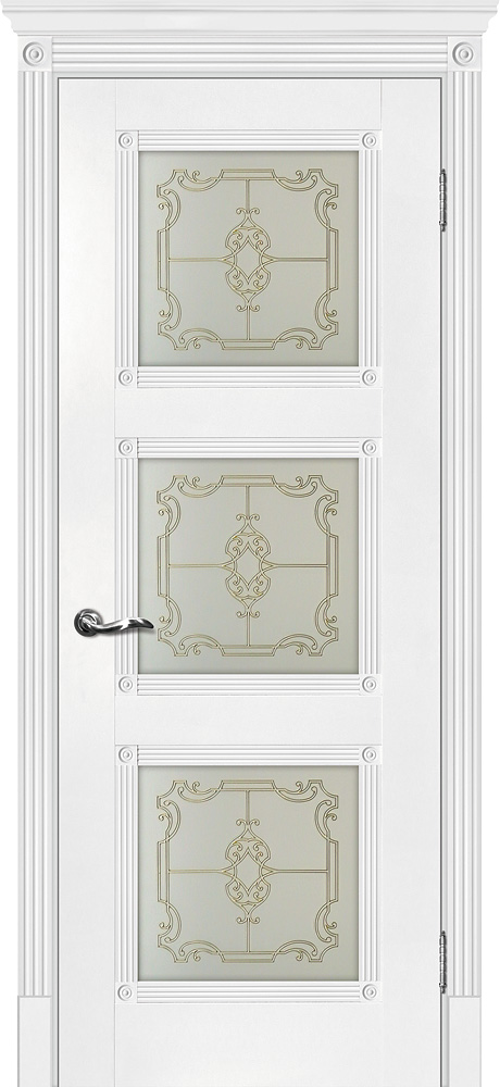 Двери ЭКОШПОН, ПВХ МАРИАМ Флоренция-4 со стеклом Белый размер 200 х 60 см. артикул F0000066179