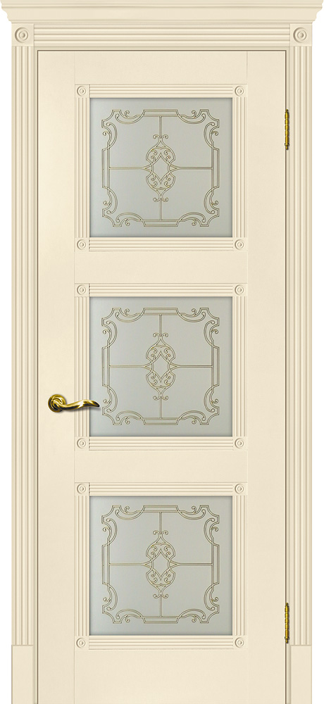 Двери ЭКОШПОН, ПВХ МАРИАМ Флоренция-4 со стеклом Магнолия размер 200 х 60 см. артикул F0000066228