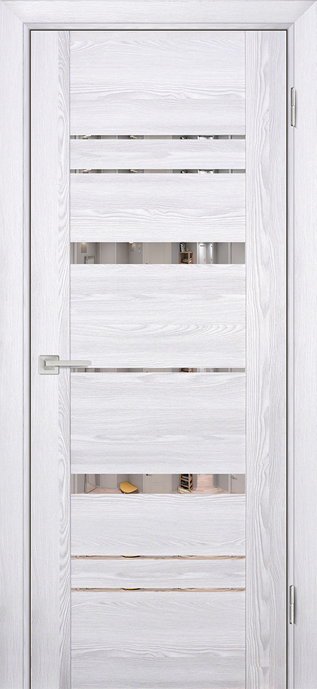 Двери ЭКОШПОН, ПВХ PROFILO PORTE PSK-2 со стеклом Ривьера айс размер 190 х 55 см. артикул F0000067288