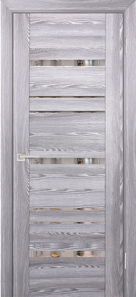 Двери ЭКОШПОН, ПВХ PROFILO PORTE PSK-3 со стеклом Ривьера грей размер 190 х 55 см. артикул F0000067323