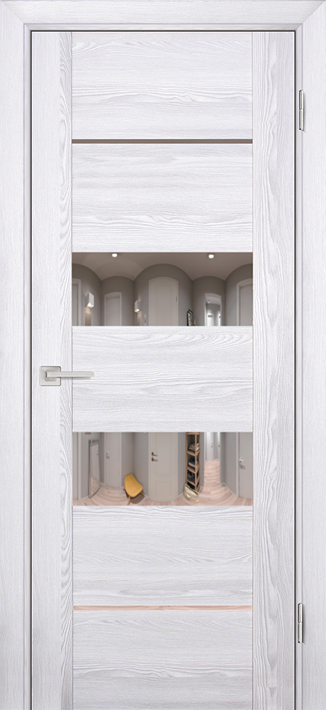 Двери ЭКОШПОН, ПВХ PROFILO PORTE PSK-6 со стеклом Ривьера айс размер 190 х 55 см. артикул F0000067400
