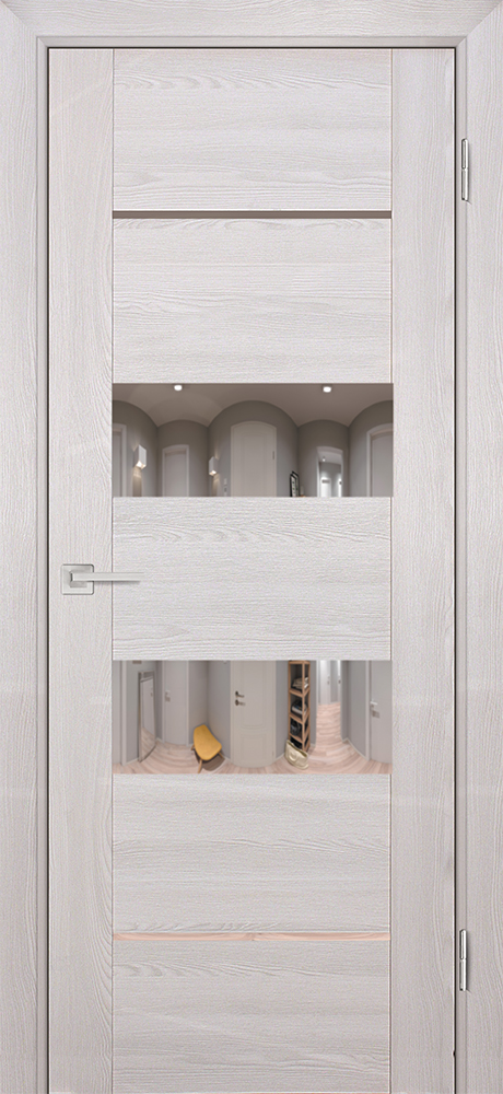 Двери ЭКОШПОН, ПВХ PROFILO PORTE PSK-6 со стеклом Ривьера крем размер 200 х 60 см. артикул F0000067417