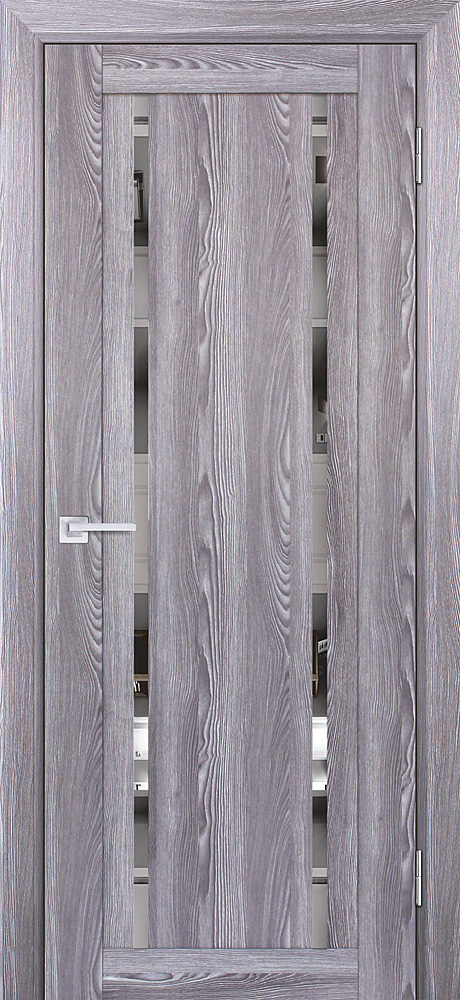 Двери ЭКОШПОН, ПВХ PROFILO PORTE PSK-9 со стеклом Ривьера грей размер 200 х 60 см. артикул F0000067460