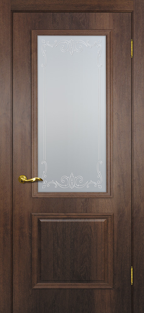 Двери ЭКОШПОН, ПВХ МАРИАМ Верона 1 со стеклом Дуб сан-томе
