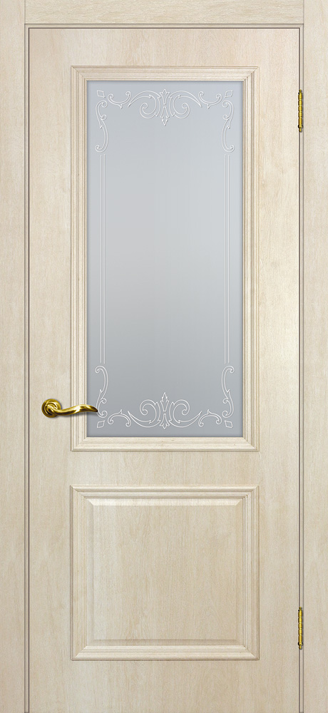 Двери ЭКОШПОН, ПВХ МАРИАМ Верона 1 со стеклом Дуб бриош