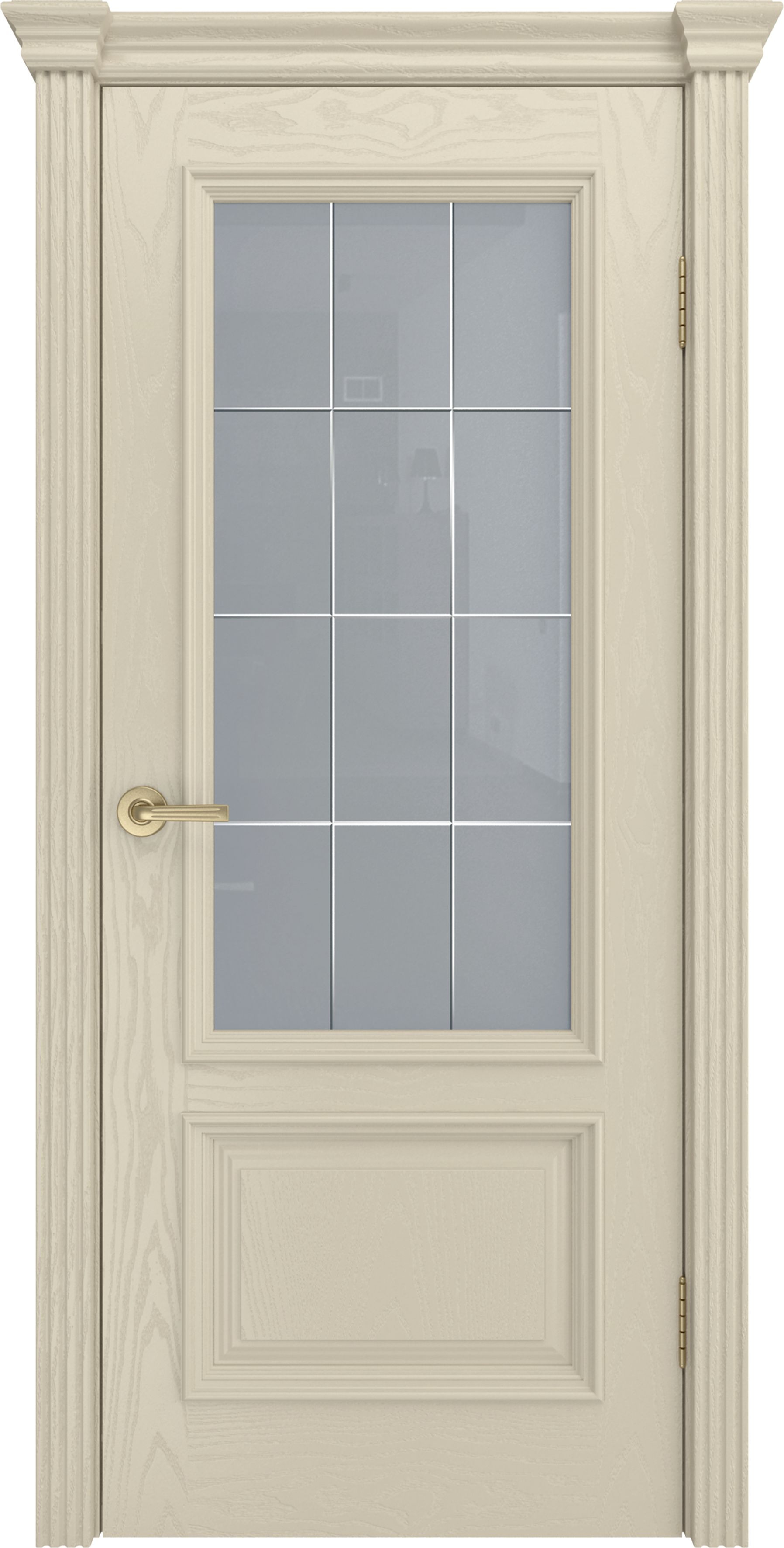 Двери шпонированные ТЕКОНА Фрейм 07 со стеклом Крем