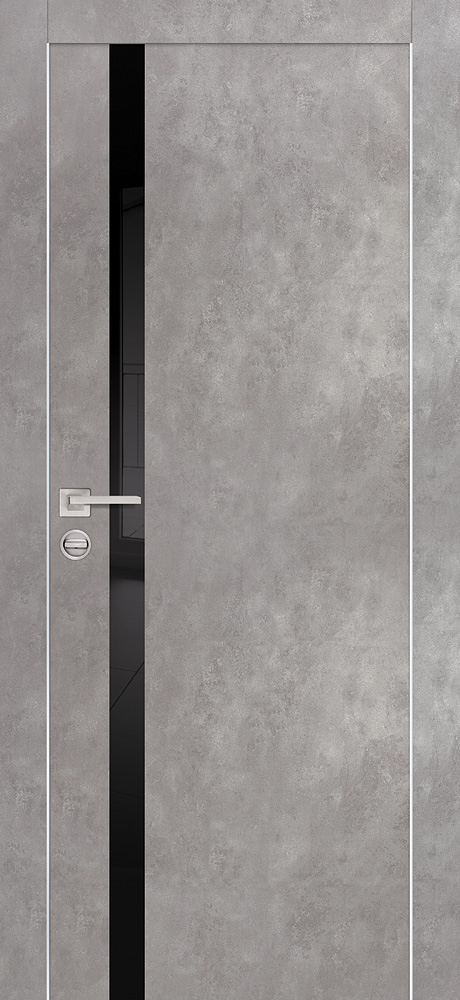 Двери ЭКОШПОН, ПВХ PROFILO PORTE PX-8 AL кромка с 2-х ст. со стеклом Серый бетон размер 200 х 60 см. артикул F0000070511