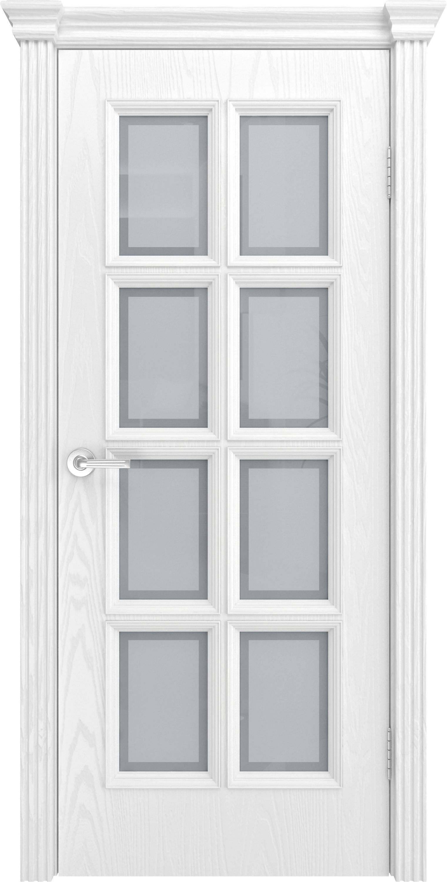Двери шпонированные ТЕКОНА Фрейм 09 со стеклом Ясень белоснежный