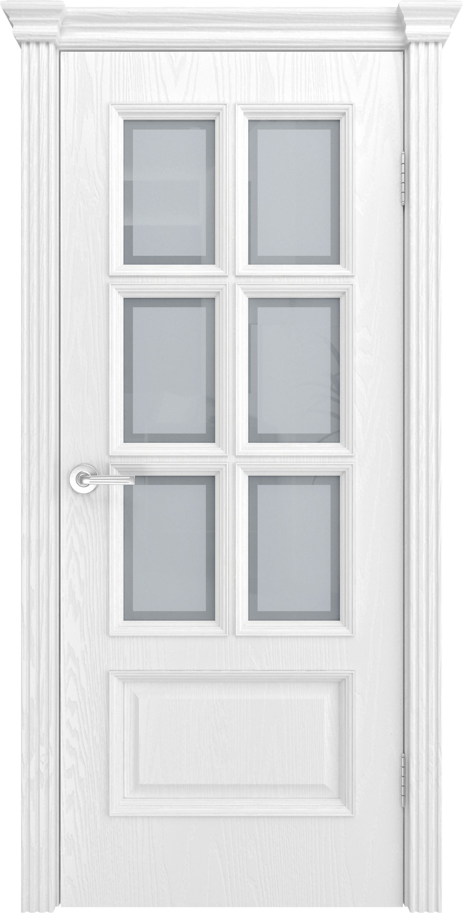 Двери шпонированные ТЕКОНА Фрейм 10 со стеклом Ясень белоснежный