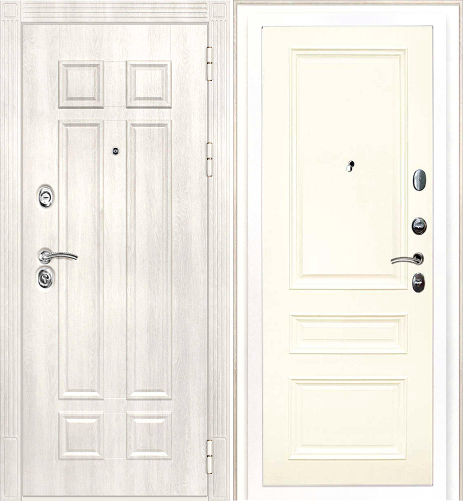 Дверь Гера-2 / Смальта-06 Дуб Филадельфия крем / Слоновая кость ral 1013