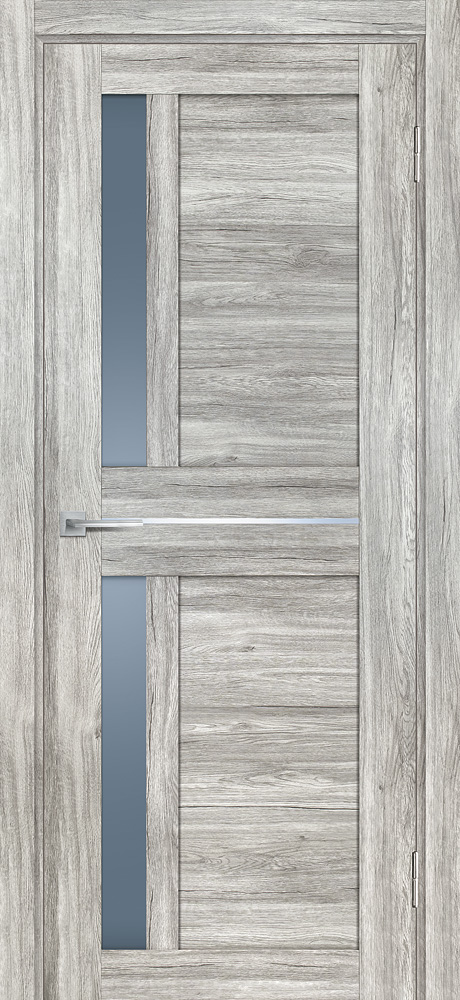 Двери ЭКОШПОН, ПВХ PROFILO PORTE PSL-19 со стеклом Сан-ремо серый размер 200 х 60 см. артикул F0000071215