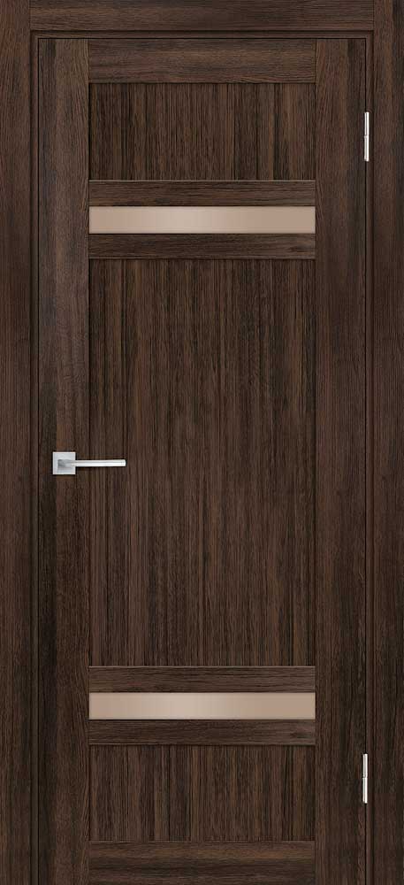 Двери ЭКОШПОН, ПВХ PROFILO PORTE PSL- 5 со стеклом Сан-ремо шоколад размер 200 х 60 см. артикул F0000072135