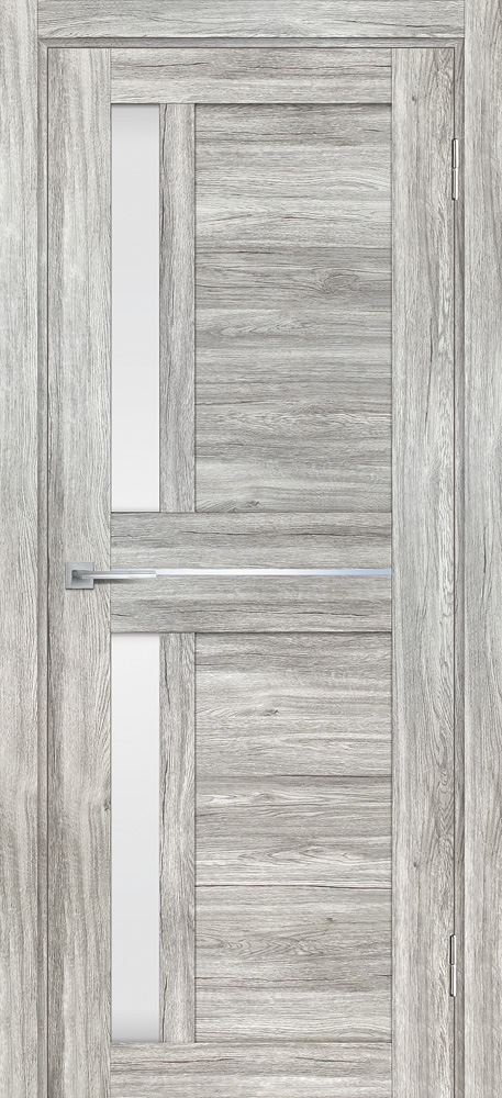 Двери ЭКОШПОН, ПВХ PROFILO PORTE PSL-19 со стеклом Сан-ремо серый размер 190 х 55 см. артикул F0000072957
