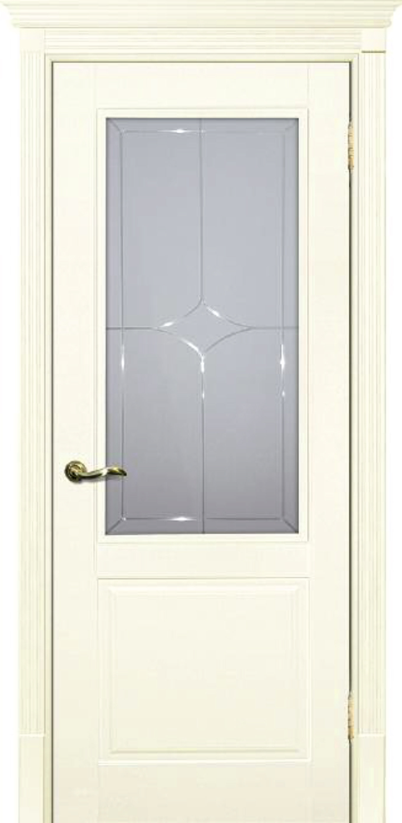 Двери крашеные (Эмаль) ТЕКОНА Смальта 15 со стеклом Слоновая кость ral 1013