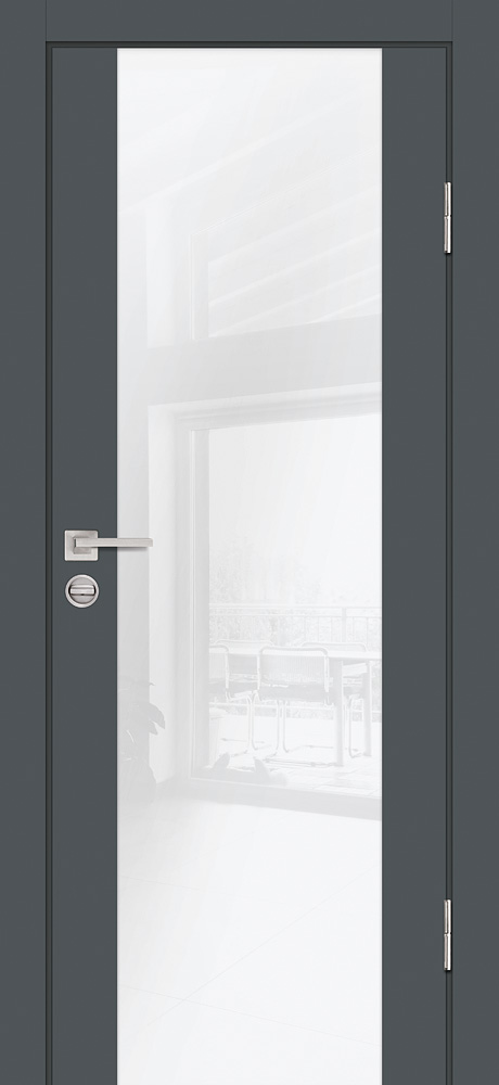 Двери ЭКОШПОН, ПВХ PROFILO PORTE P-7 со стеклом Графит