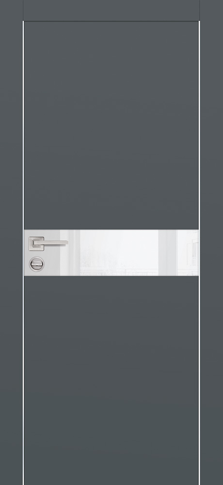 Двери ЭКОШПОН, ПВХ PROFILO PORTE PX-13 AL кромка с 2-х ст. со стеклом Графит размер 200 х 60 см. артикул F0000076907