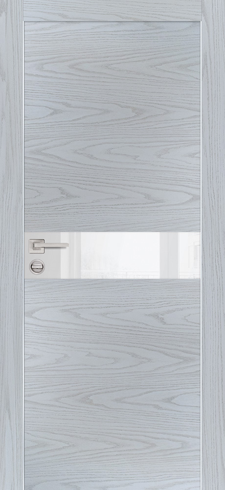 Двери ЭКОШПОН, ПВХ PROFILO PORTE PX-13 AL кромка с 2-х ст. со стеклом Дуб скай серый