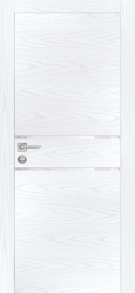 Двери ЭКОШПОН, ПВХ PROFILO PORTE PX-18 AL кромка с 2-х ст. со стеклом Дуб скай белый