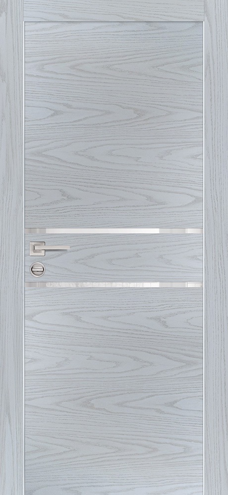 Двери ЭКОШПОН, ПВХ PROFILO PORTE PX-18 AL кромка с 2-х ст. со стеклом Дуб скай серый