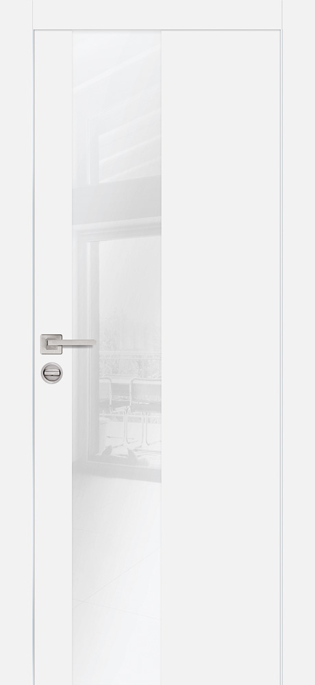 Двери ЭКОШПОН, ПВХ PROFILO PORTE PX-6 AL кромка с 2-х ст. со стеклом Белый