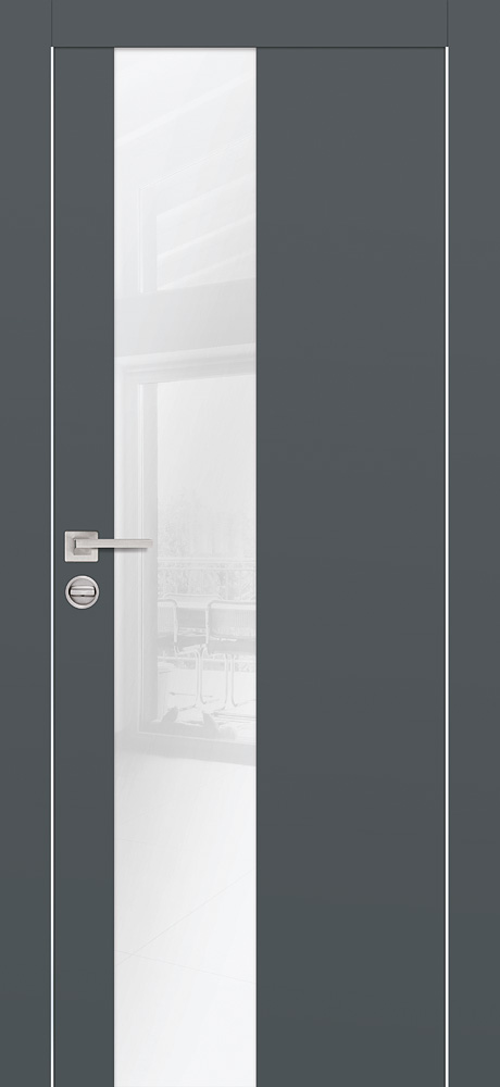 Двери ЭКОШПОН, ПВХ PROFILO PORTE PX-6 AL кромка с 2-х ст. со стеклом Графит размер 200 х 60 см. артикул F0000077705