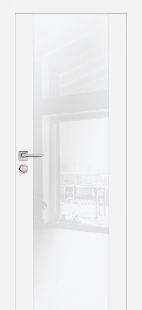 Двери ЭКОШПОН, ПВХ PROFILO PORTE PX-7 AL кромка с 2-х ст. со стеклом Белый