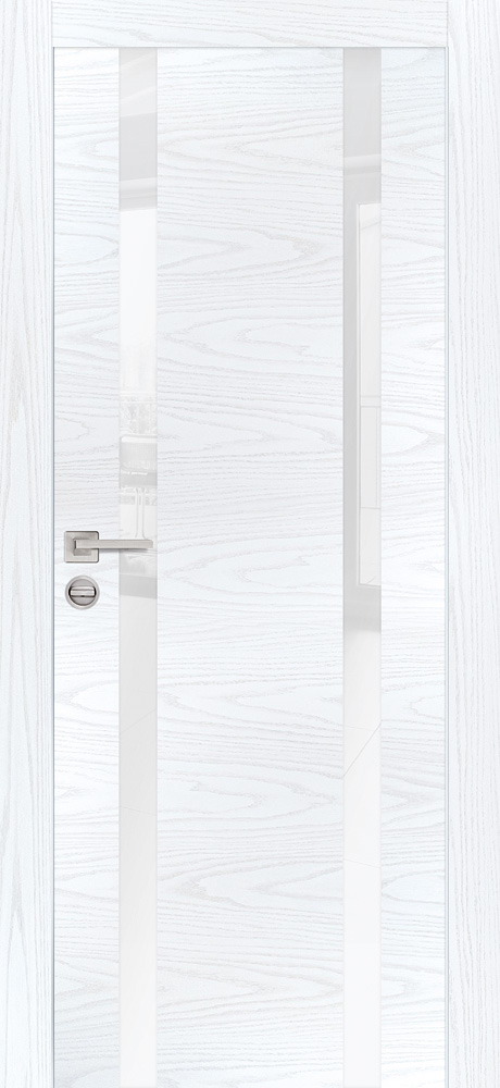Двери ЭКОШПОН, ПВХ PROFILO PORTE PX-9 AL кромка с 2-х ст. со стеклом Дуб скай белый