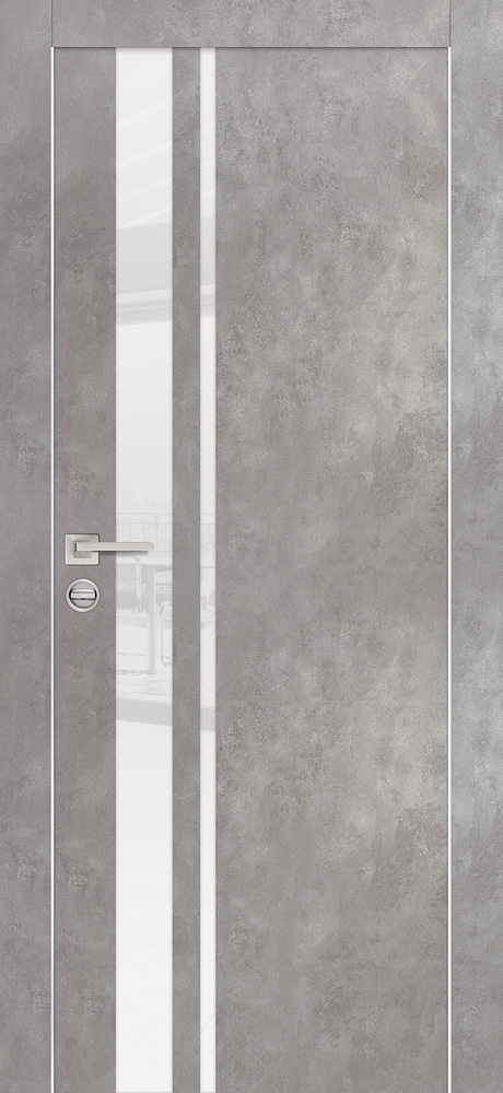 Двери ЭКОШПОН, ПВХ PROFILO PORTE PX-16 AL кромка с 2-х ст. со стеклом Серый бетон