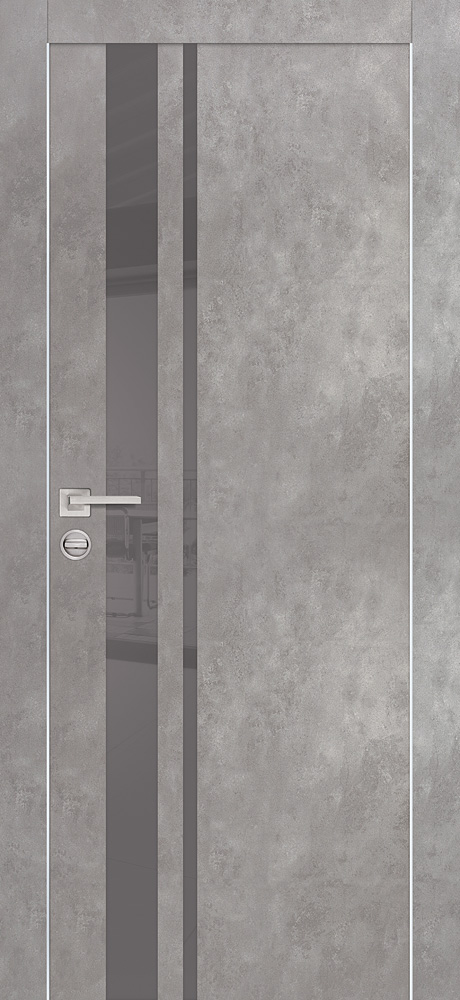 Двери ЭКОШПОН, ПВХ PROFILO PORTE PX-16 AL кромка с 2-х ст. со стеклом Серый бетон размер 200 х 60 см. артикул F0000081224