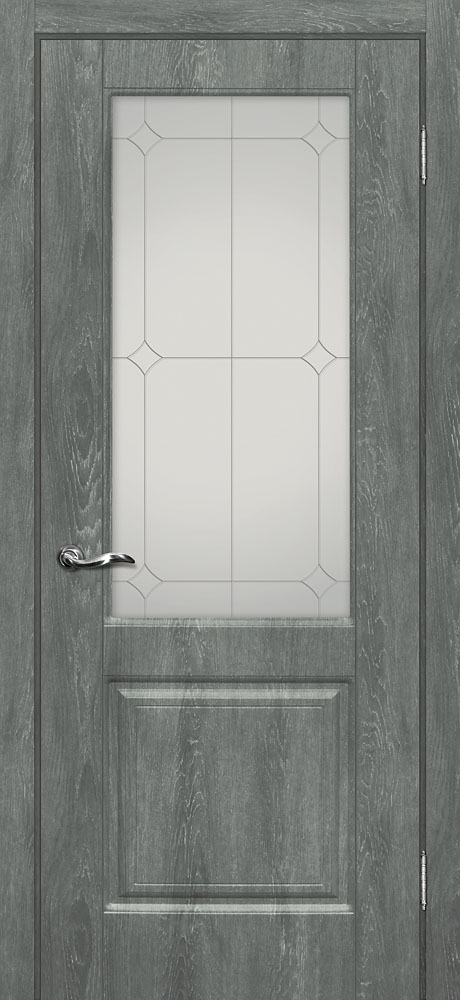 Двери ЭКОШПОН, ПВХ МАРИАМ Версаль-1 со стеклом Дуб графит