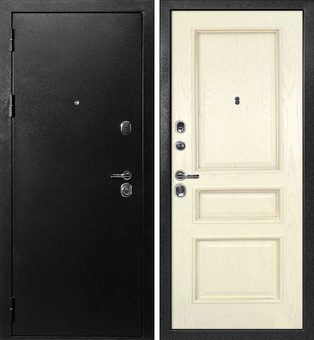 Дверь С-1 / Фрейм-03 Титан черный / Ясень бисквит/ багет тис. патина карамель