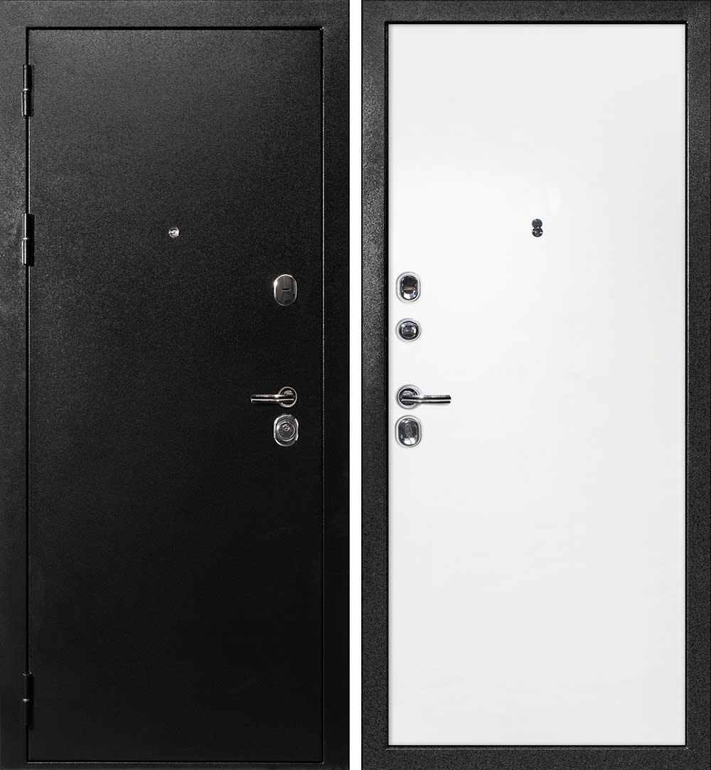 Дверь С-1 / Гладкая Титан черный / Белый