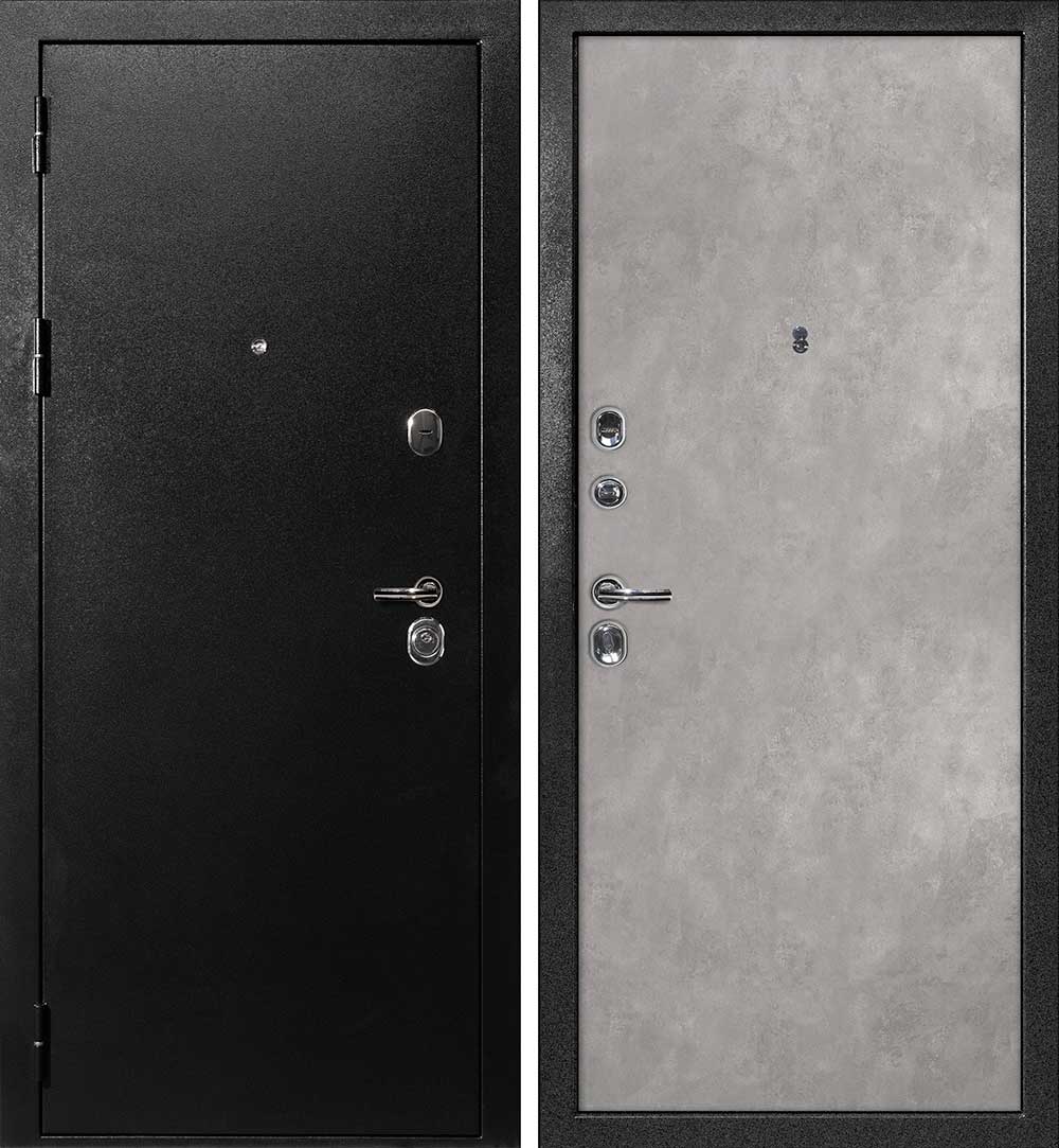 Дверь С-1 / Гладкая Титан черный / Бетон