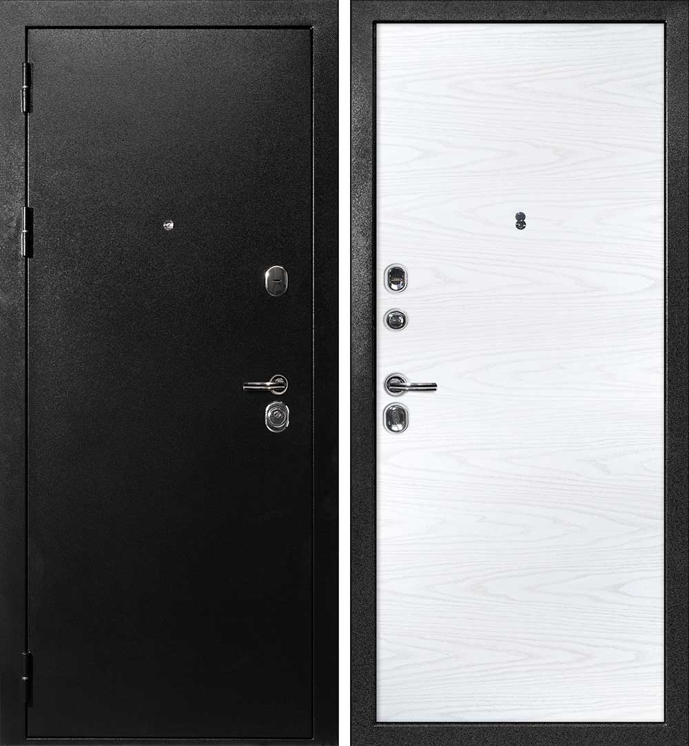 Дверь С-1 / Гладкая Титан черный / Дуб скай белый