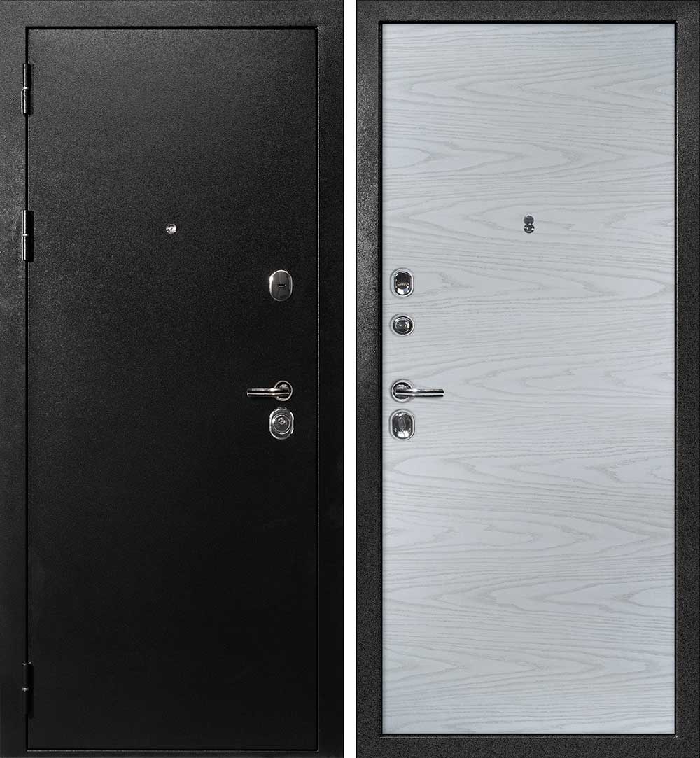 Дверь С-1 / Гладкая Титан черный / Дуб скай серый
