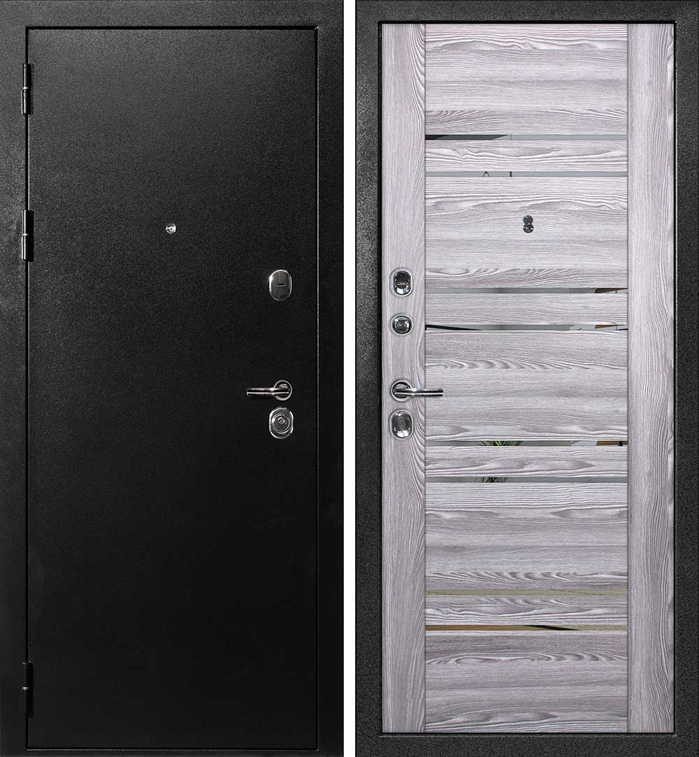 Дверь С-1 / PSK-1 Титан черный / Ривьера грей