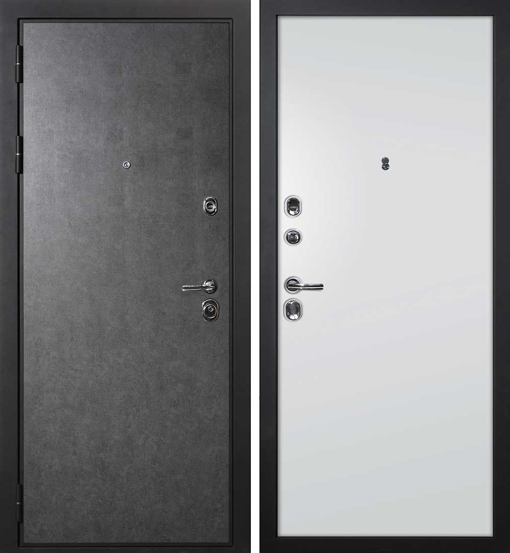 Дверь П-2/1 / Гладкая Штукатурка графит / Агат