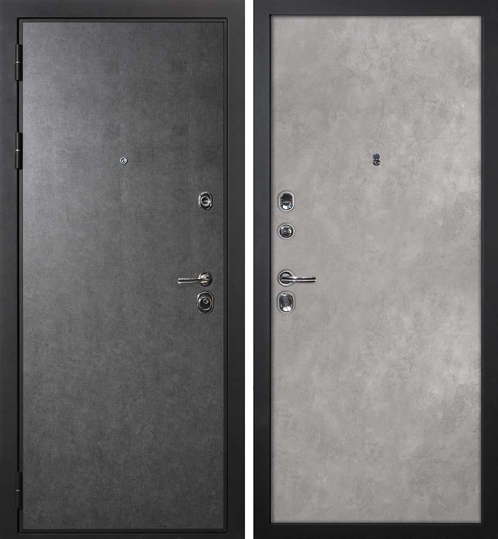 Дверь П-2/1 / Гладкая Штукатурка графит / Бетон