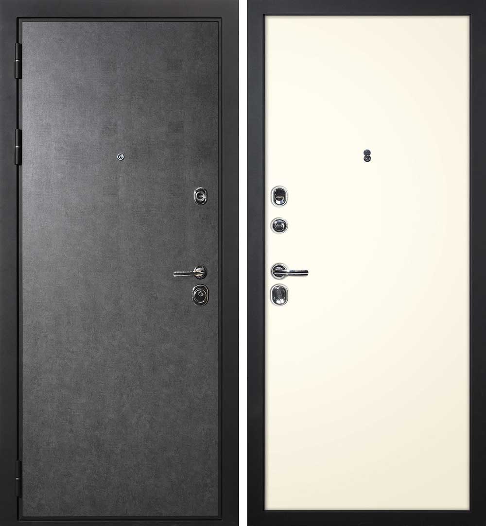 Дверь П-2/1 / Гладкая Штукатурка графит / Магнолия