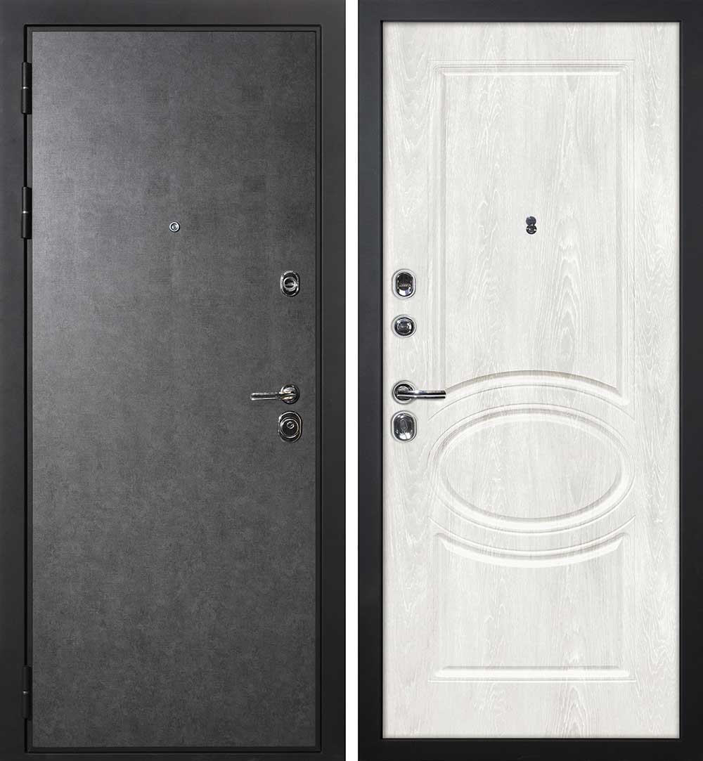 Дверь П-2/1 / Сиена-1 Штукатурка графит / Дуб жемчужный