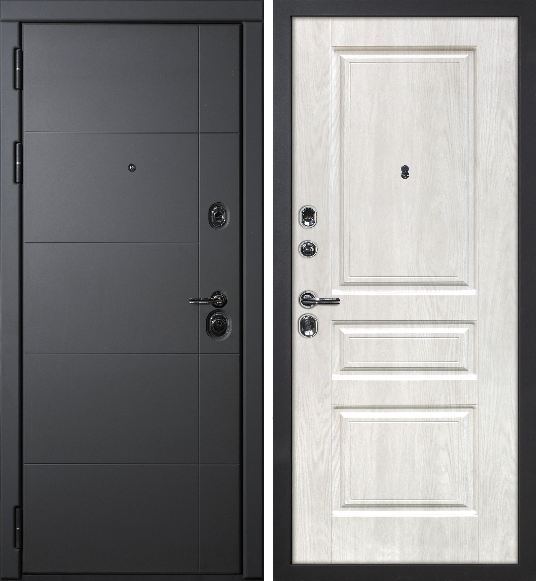 Дверь Э-1 / Версаль-2 Серый софт / Дуб жемчужный