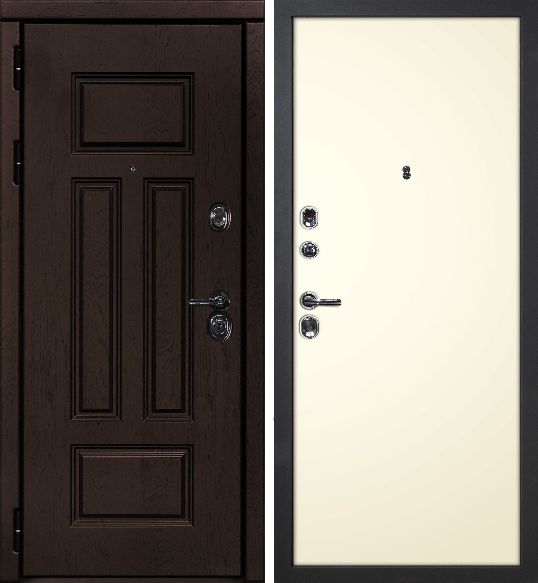 Дверь Э-2 / Гладкая Дуб крафт / Магнолия