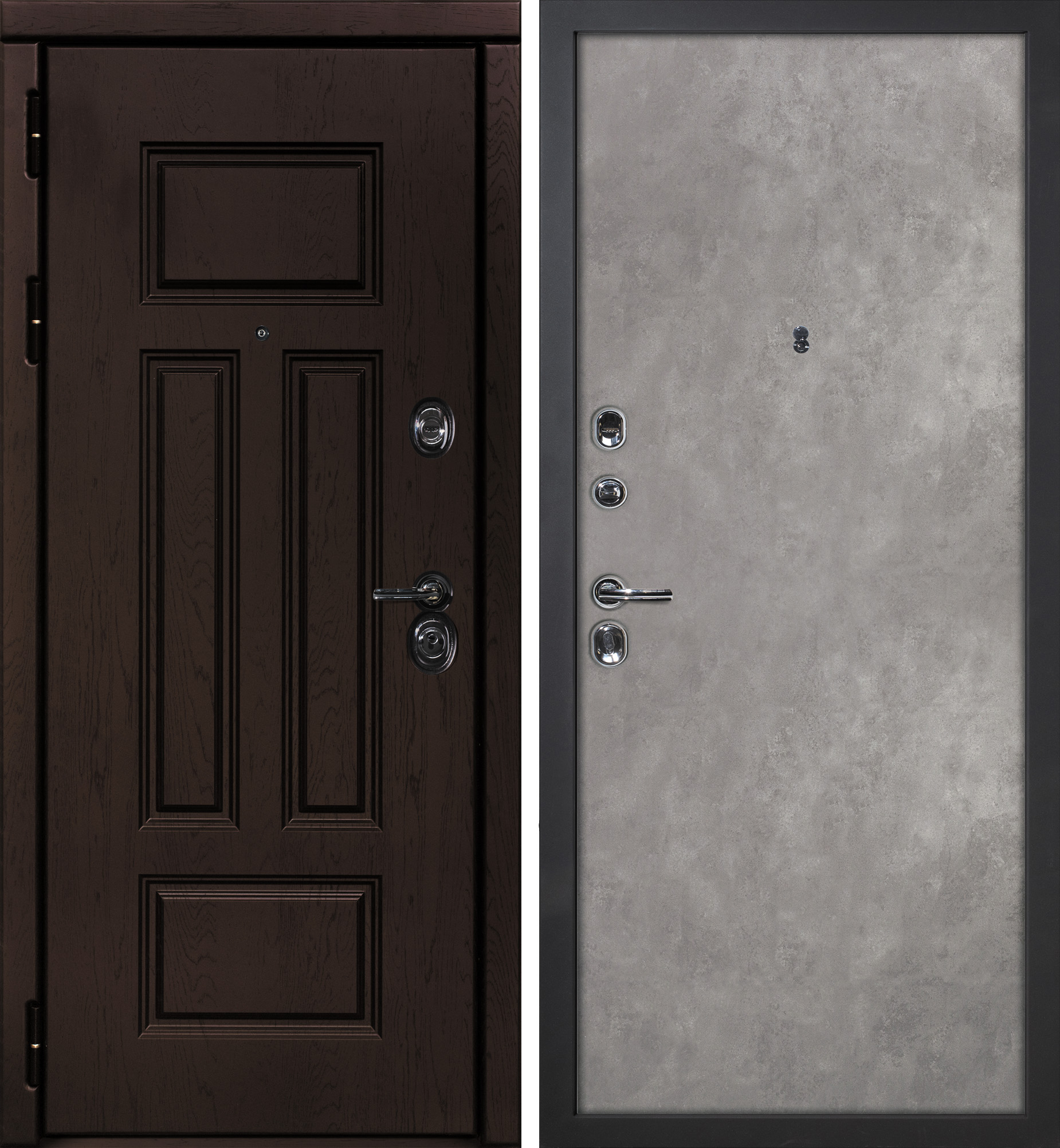 Дверь Э-2 / Гладкая Дуб крафт / Бетон