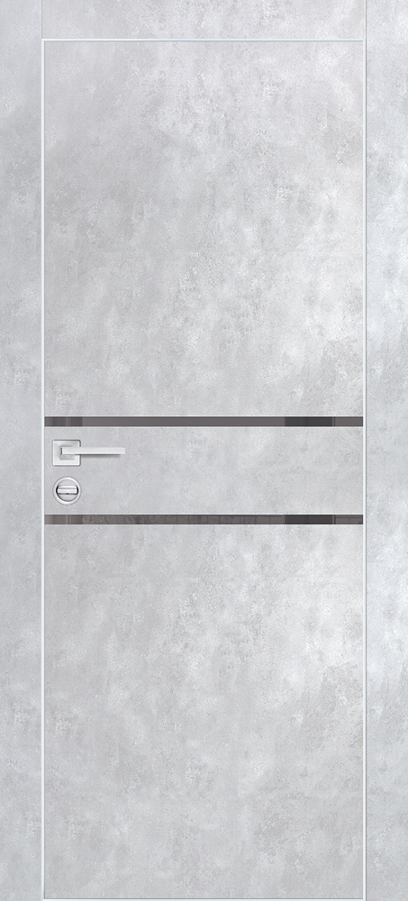 Двери ЭКОШПОН, ПВХ PROFILO PORTE PX-18 AL кромка с 4-х ст. со стеклом Серый бетон размер 200 х 60 см. артикул F0000088079