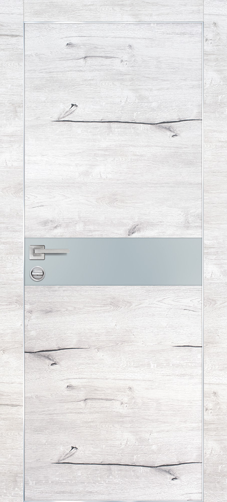 Двери ЭКОШПОН, ПВХ PROFILO PORTE PX-13 AL кромка с 4-х ст. со стеклом Дуб арктик