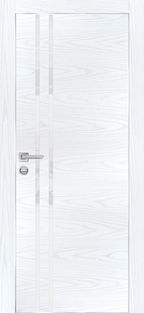 Двери ЭКОШПОН, ПВХ PROFILO PORTE PX-11 AL кромка с 4-х ст. со стеклом Дуб скай белый размер 200 х 60 см. артикул F0000088842