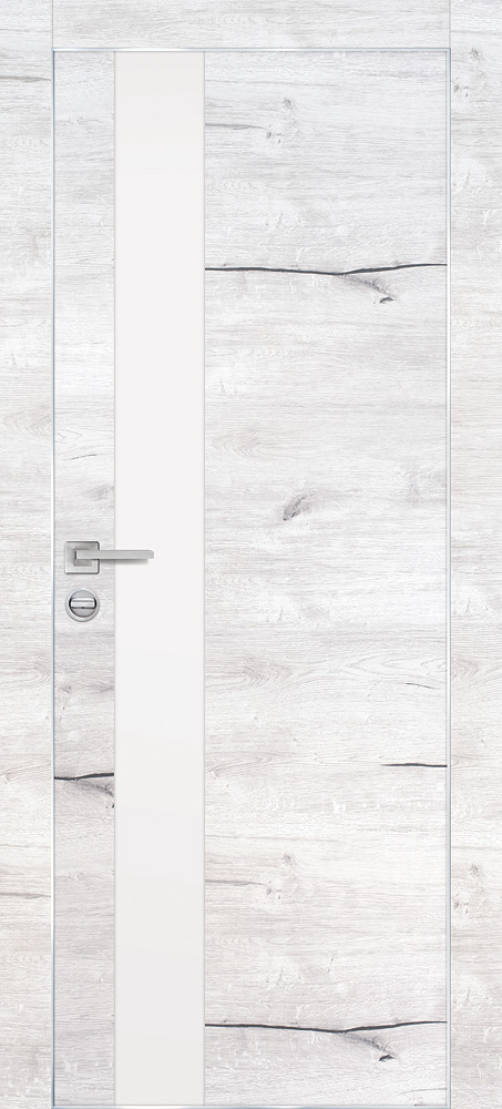 Двери ЭКОШПОН, ПВХ PROFILO PORTE PX-10 AL кромка с 4-х ст. со стеклом Дуб арктик