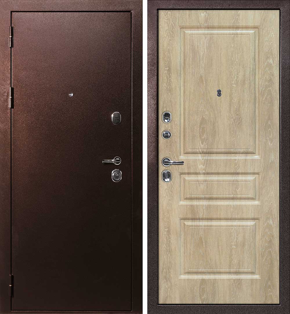 Дверь С-3/Версаль-2 Антик медный / Дуб песочный