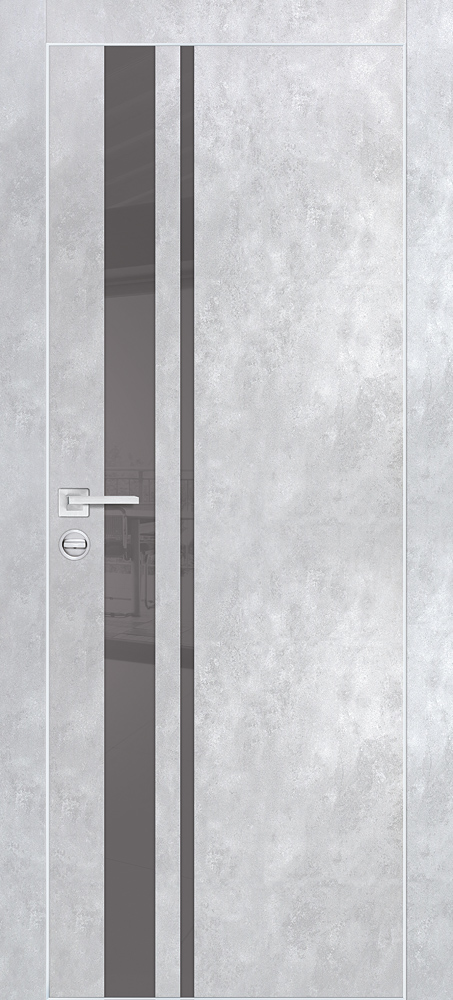 Двери ЭКОШПОН, ПВХ PROFILO PORTE PX-16 AL кромка с 4-х ст. со стеклом Серый бетон размер 200 х 60 см. артикул F0000089863